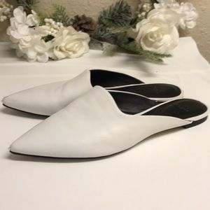 Marc Fisher White Pointed Toe Mules